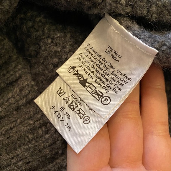 Eddie Bauer Gray Wool Blend Cable Knit Zipper Cardigan Sweater - Picture 5 of 5